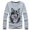 Sweatshirt tête de Loup gris