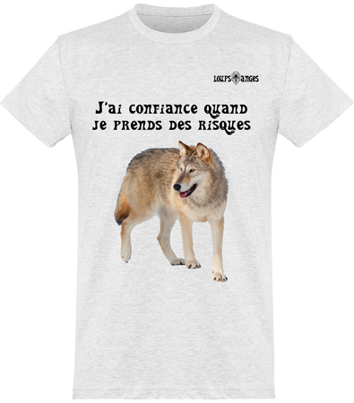 T-Shirt Loup J'ai Confiance lettrage noir