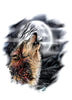 Tatouage Loup brun pleine lune - Loups-Anges