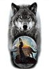 Tatouage silhouettes loup et femme - Loups-Anges