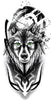 Tatouage Loup aux yeux bleus - Loups-Anges