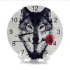Horloge murale Loup à la rose - Loups-Anges