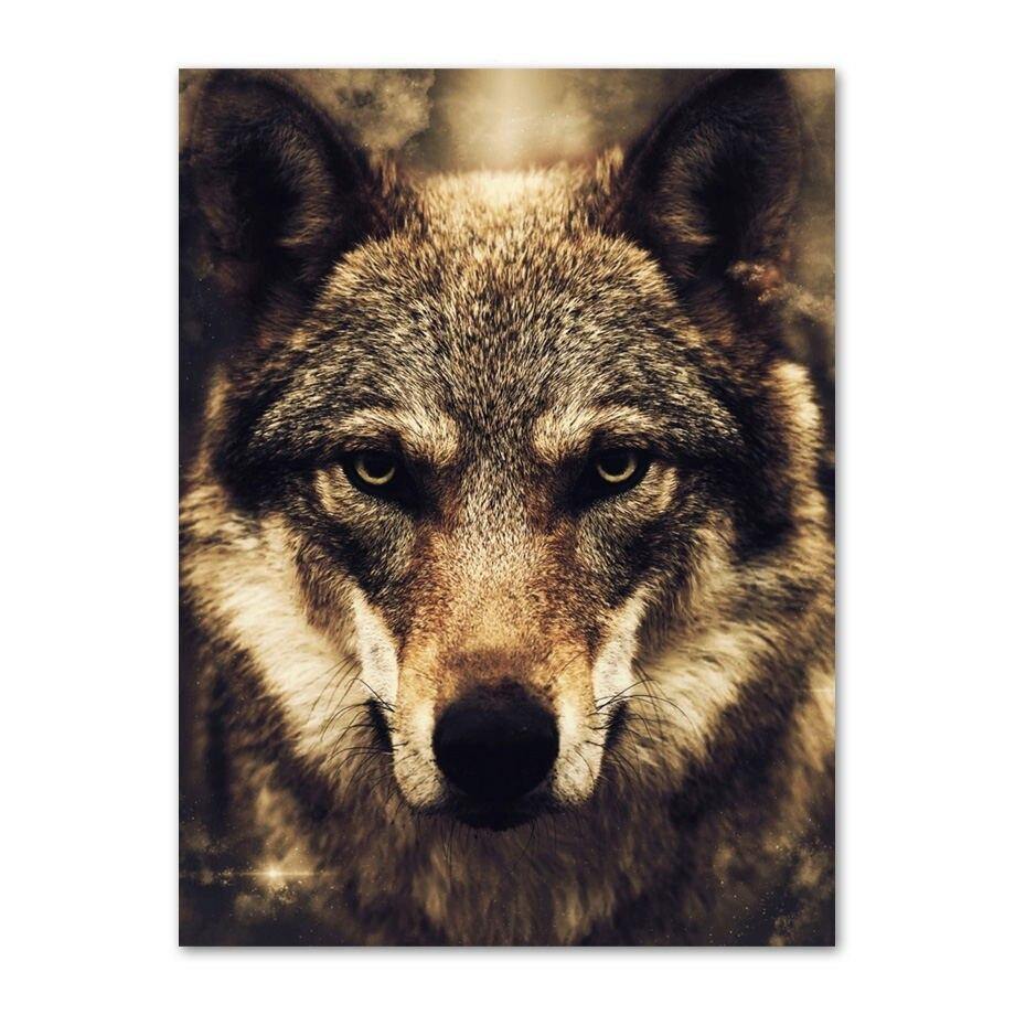 Canvas tête de Loup brun - Loups-Anges