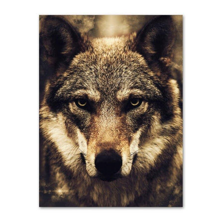 Canvas tête de Loup brun – Loups-Anges