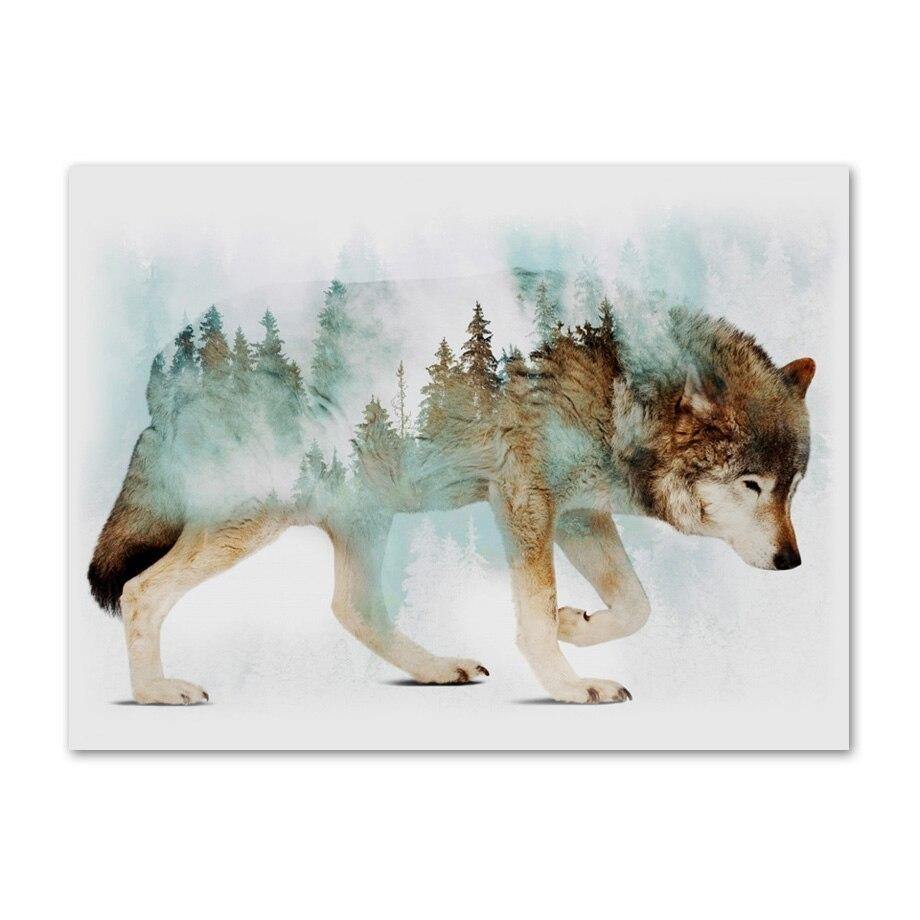 Canvas Loup en forêt - Loups-Anges