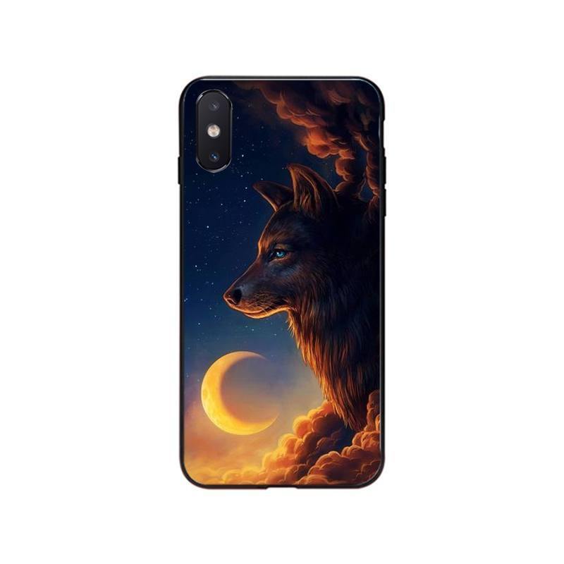 Coque Loup brun iPhone SE2 11 Pro XS MAX XS XR 8 7 - Loups-Anges